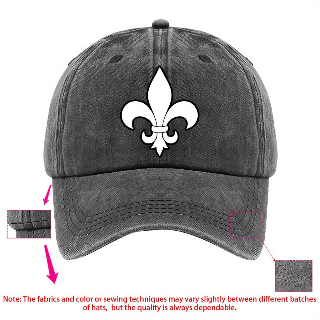 Lily flower pattern, fun theme pattern, printed baseball cap, multi color selection, adjustable size duckbill cap