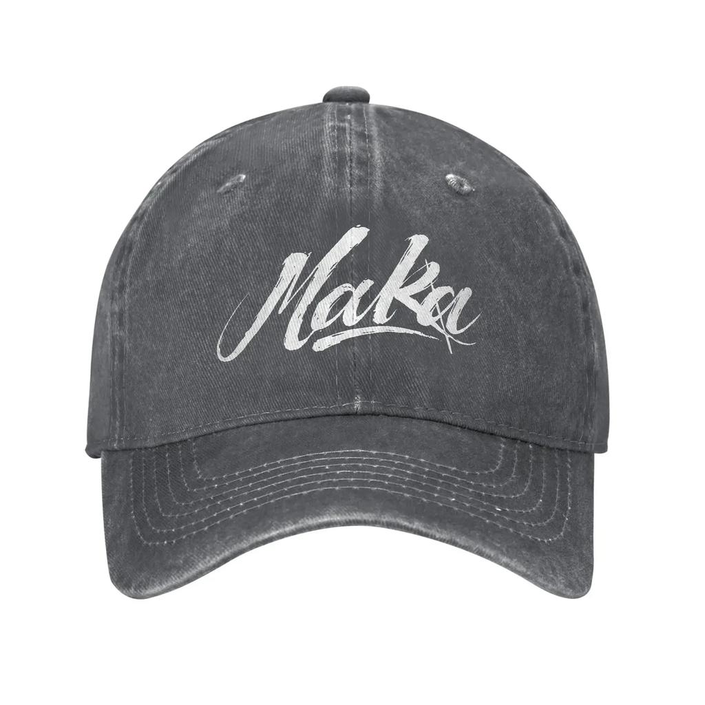 MAKA Aual Rapper Printed Cap For Unisex Cotton White Logo Letter Trucker Hat Daily Wear Baseball Cap Adjustable