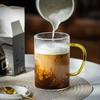 Classical Vertical Stripes Glass Coffee Mug With Handle Milk Tea Cup Water Juice Beer Mug Whiskey Cocktails Drinkware