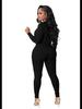 2022 Autumn European and American Pit Stripe Zipper Sports Jumpsuit