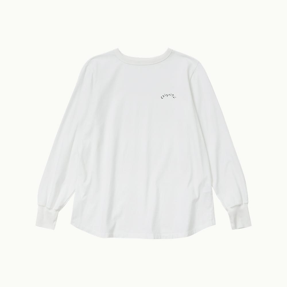 CHIQUITA Ribbed Sleeve T-Shirt (Cotton) Ivory 241602Siv