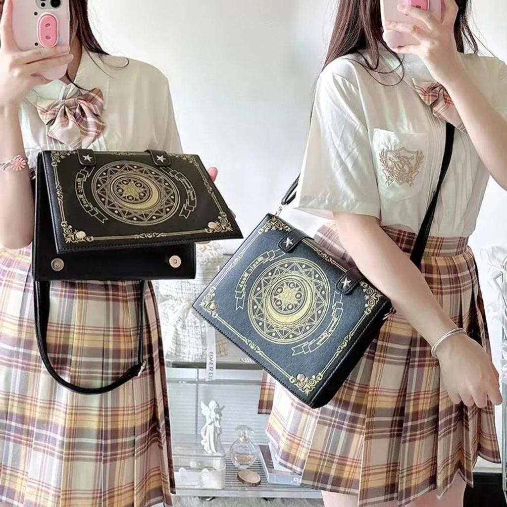 Y2K Coreano Gótico Quadrado Preto Bolsa de Ombro Harajuku Vintage Estética Bolsas Bolsas Mensageiro Tote Bolsas Mulheres