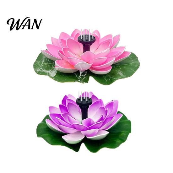 Solar Pond Fountain Lotus Floating Bird Bath Powered Garden with Interchangeable Nozzles for Patio Yard Decor