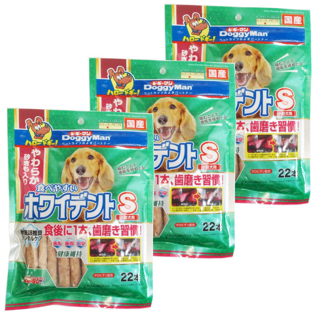 

Doggyman Easy to Eat Whitedent Sticks S 22 pieces x 3 pieces set
