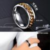 Rotatable Titanium Steel Chain Ring with Bottle Opener - Hip Hop Design, Popular In European and American Fashion Jewelry.