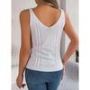 HNXC Spring and Summer Casual Solid Color V-neck Cut-out Top Vacation Knitted Sweater Women's Wear