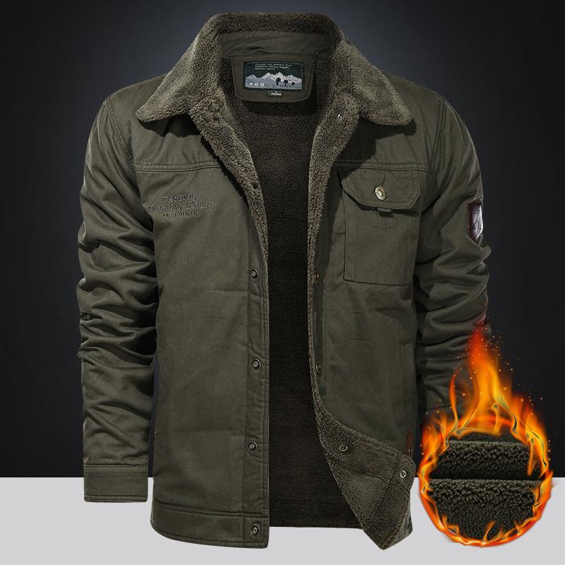 Men's New Large-size Middle-aged Dad Lamb Wool Men's Jacket Padded Jacket Padded Jacket
