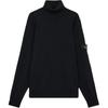 Solid Color Logo Embroidered Pattern High Neck Pullover Sweater Men Sweater Black 8115525C4-A0029