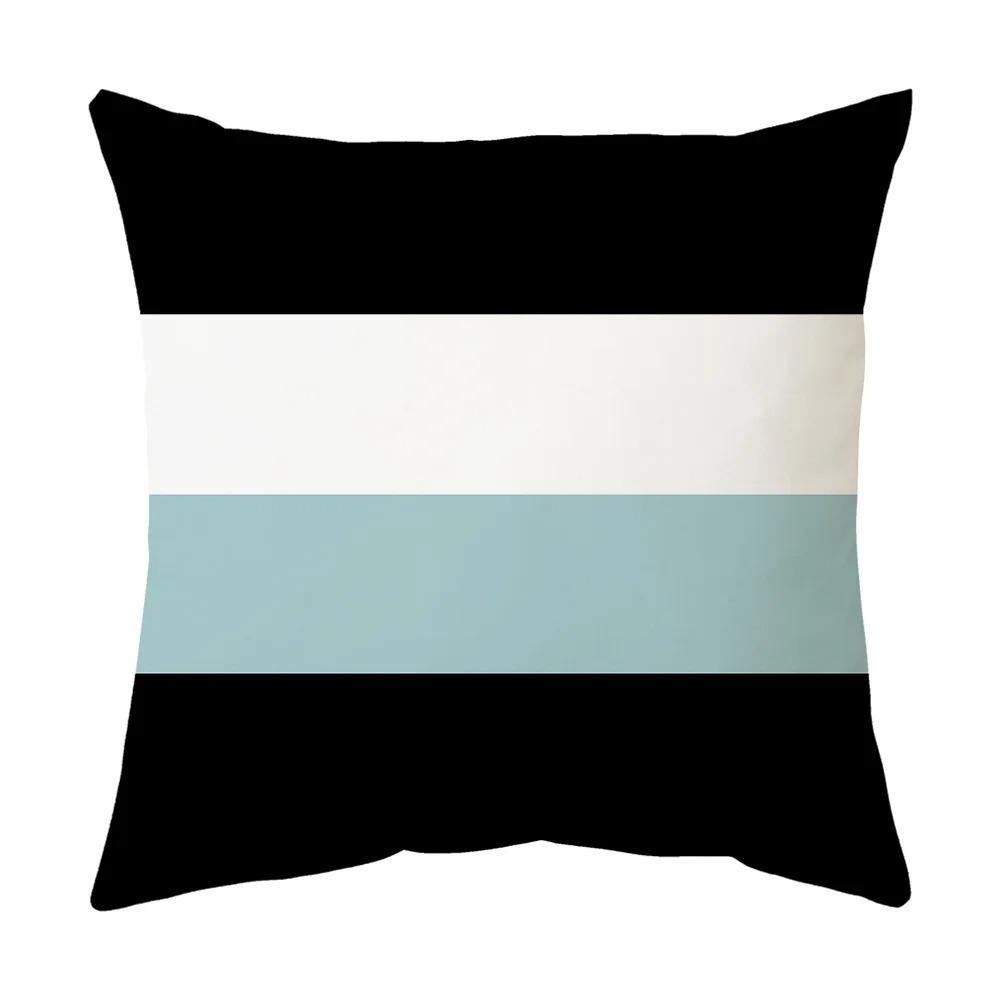 Büro Wohnzimmer Zuhause Kissenbezug Blau Geometrisch Einfaches Muster Kissenbezug Auto Ornamente