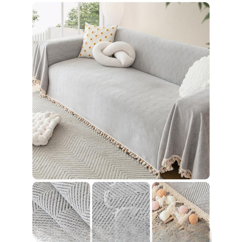 Chenille Fischgrätenmuster Sofa Handtuchbezug Stoff Rutschfestes Sofakissen Vier Jahreszeiten Universal Hoher Anspruch Vollständig bedeckt Universeller Bezug Überwurfdecke