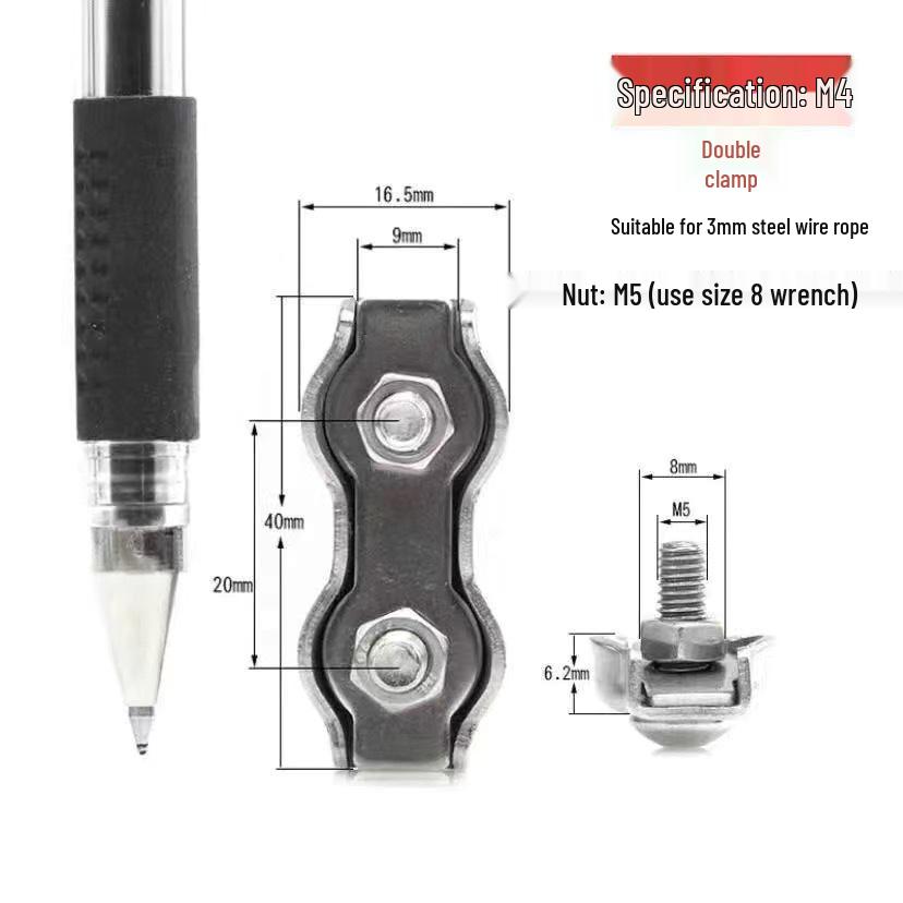 304 Stainless Steel Wire Rope Clamp and Tightener Set