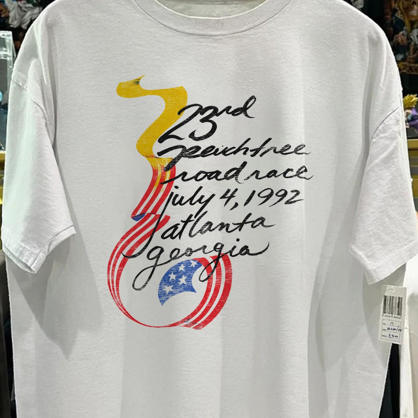 1992 Peach Tree Road Race Atlanta Georgia Aged T-Shirt White XL 4XL