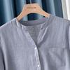 Camisa de Lino para Mujer de Corte Holgado con Cuello en V
