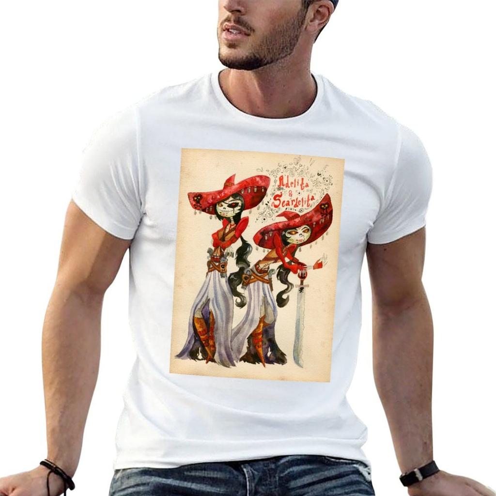 Adelita and Scardelita TShirt Basic Solid Tee for Daily Use