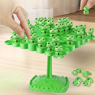 Jedna sada žabí balanční strom+50 žabích dílků: Desková hra Focus Training, Puzzle pro budování vztahu pro páry pro každodenní život a sváteční setkání