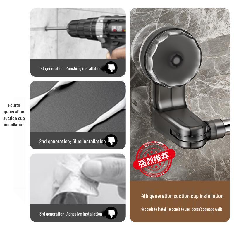 Suction Cup Rotatable Towel Rack & Shoe Storage