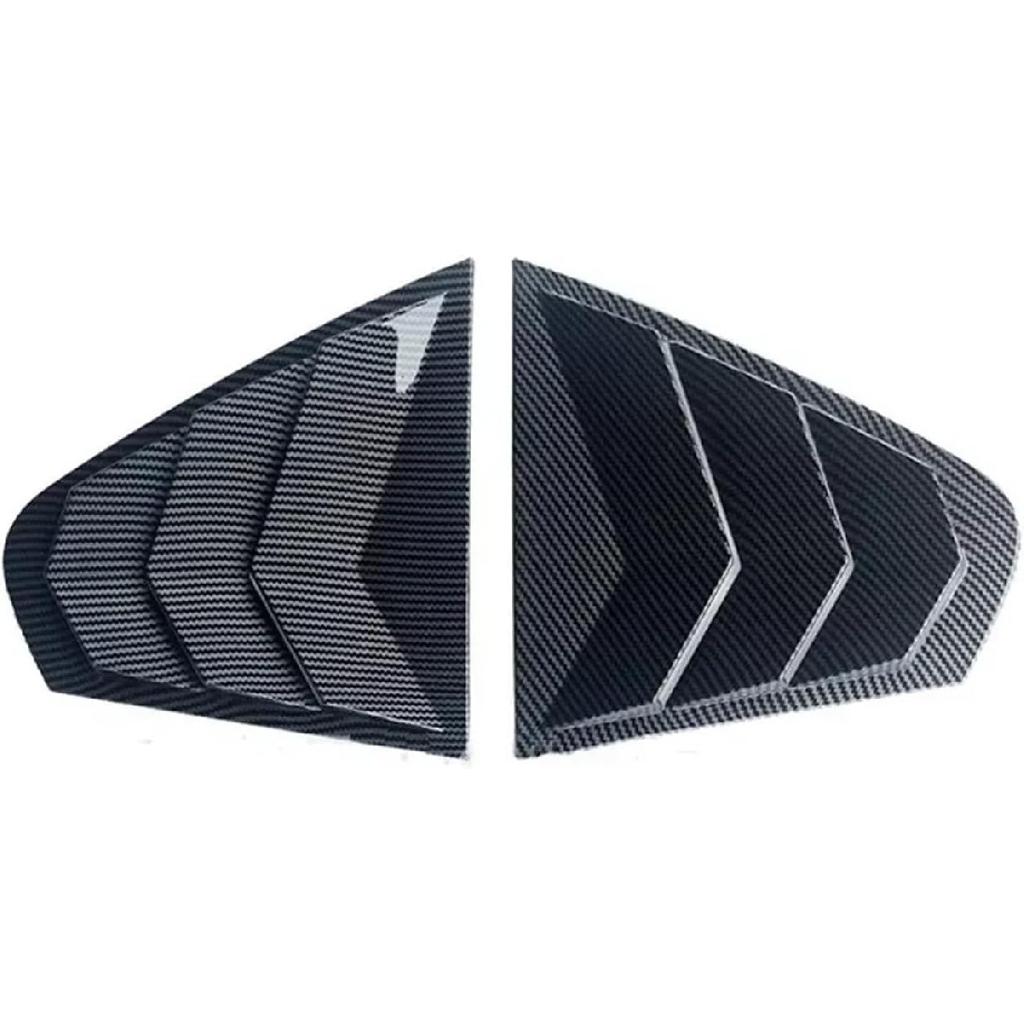 Car Rear Window Louver Shutter Cover Compatible for Jetta MK6 2012 2013 2014 2015 2016 2017 2018 Side Vent Blinds Trim Sticker(Gloss Black)
