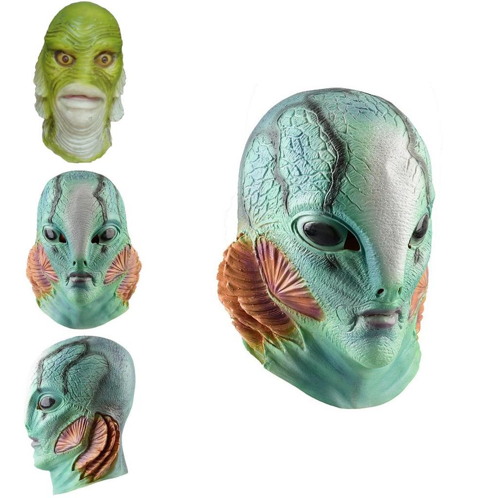 Monster Human Fish Head Mask With Latex Material For Role Play And Festival Costumes
