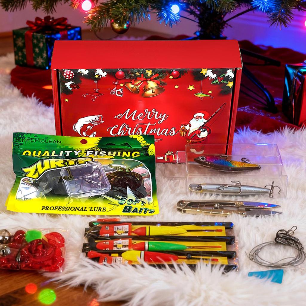 Christmas Countdown Calendar Fishing Lure Advent Calendar for Fisher Men Teen Boys 2025 Xmas Surprise Gift