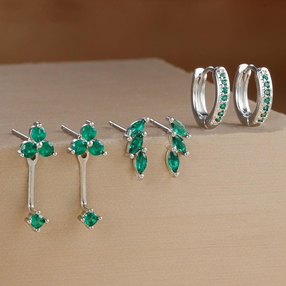 3 Pairs Exquisite Zircon Little Huggies Hoop Earrings Set for Women Stainless Steel Unique Cartilage Earring Piercing Jewelry