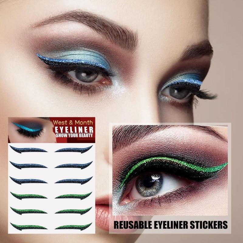 West Month Selbstklebende Eyeliner-Sticker Sechs Paare für Dramatische Augen-Make-up-Looks