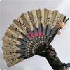 Handmade Lolita Vintage Gothic Black White Lace Hand Fan Golden Sun  Flower Cross Folding Hand Fan for Photo Props Show Dancing