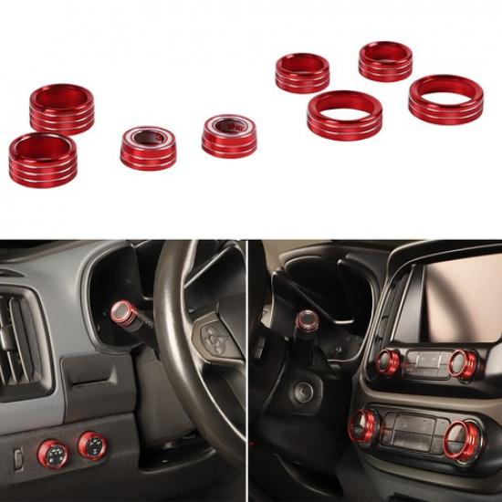8X Interior AC Volume Knob Ring Cover Kit for Chevy Colorado/GMC/Canyon 2014-22