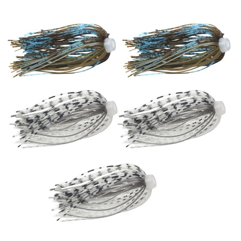 5pcs Silicone Skirts Jigs 88 Strand Umbrella Sensation Skirts Fishing Jigs Spinnerbait Replacement Fishing Lures Skirts