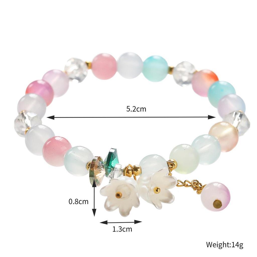 Floral Butterfly Glass Beaded Bracelet: Perfect Gift for Friends, Students, and Girls