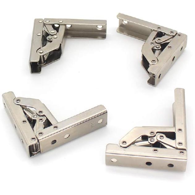 90 Degree Folding Door/Shelf Hinge Hidden Bracket Table Holder Furniture Parts(4pc)