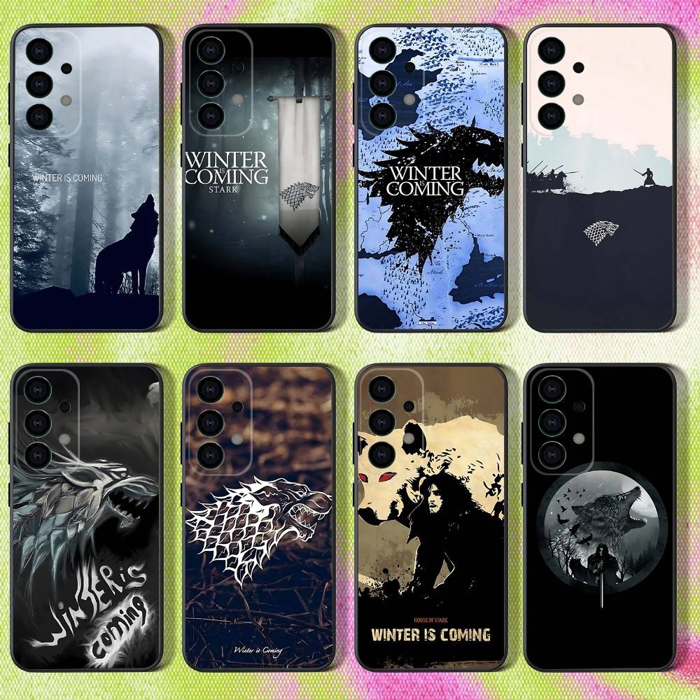 Winter C-Coming Stark Phone Case For Samsung S25,S24,S21,S22,S23,S30,Ultra,S20,Plus,Fe,Lite,Note,10,9,5G Black Cover