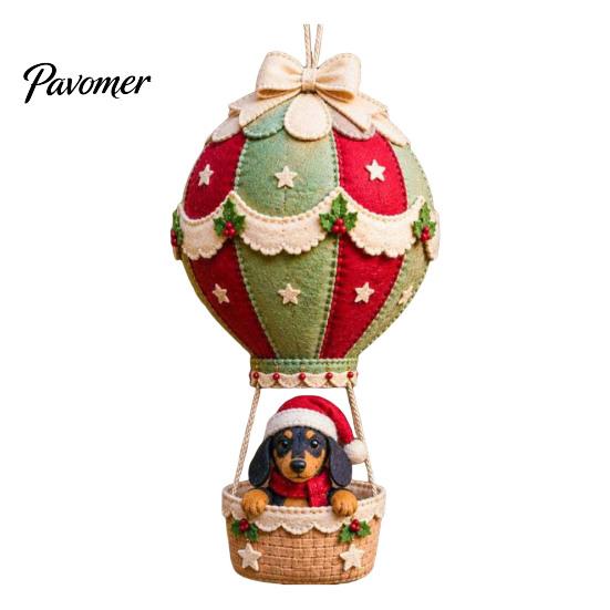 Fabric Sewing Projects for Adults Christmas Hot Air Balloon DIY Kit, 3D Felt Hanging Ornament Santa Family Craft Night Activities Snowman Reindeer