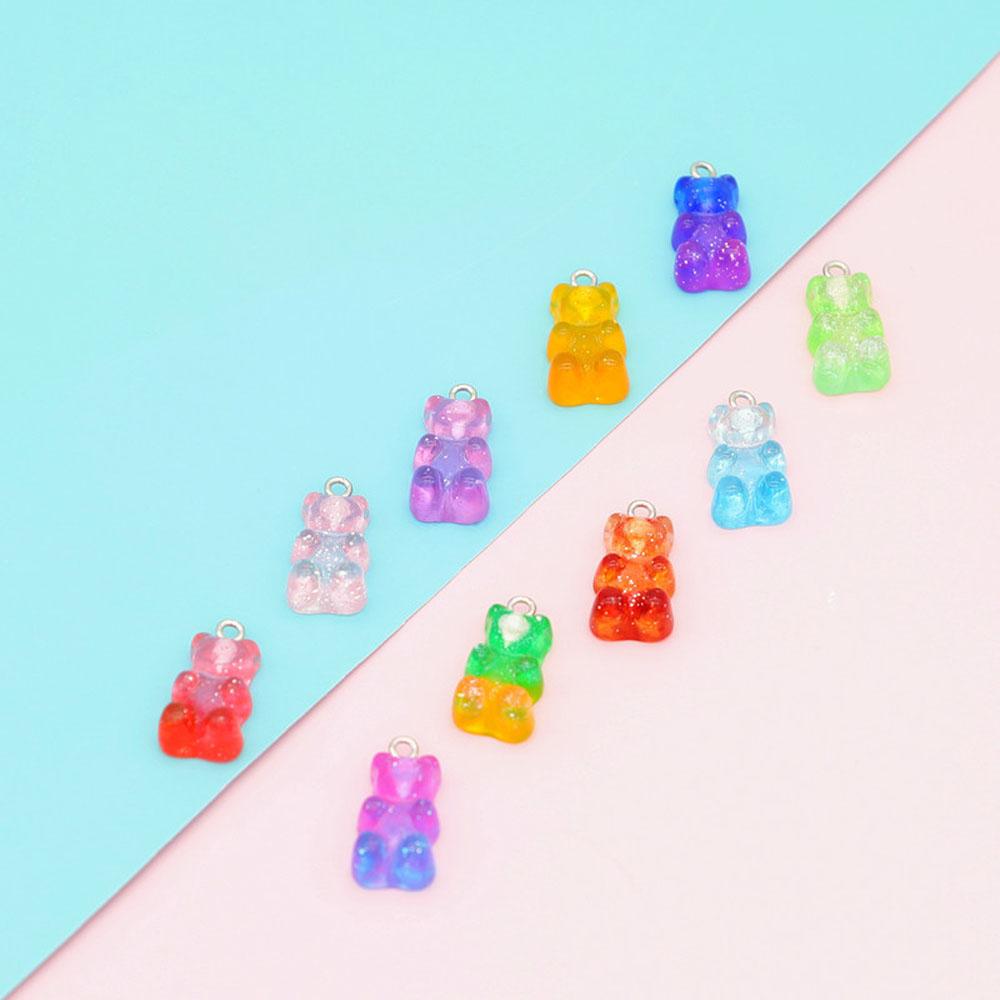 For Earrings Necklace Making Resin Charms Jewelry Findings Gummy Bear Pendant DIY Decoration