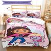 3pcs Gaby's Bubble House3 Design Cover Set - HD Printed Bedding with 1 Cover and 2 Pillowcases - Perfect for Home and Dorm Decor