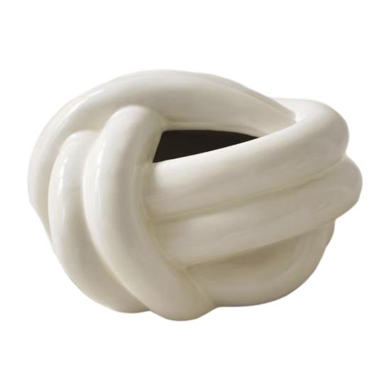 Tissue Box Ceramic with Artistic Knot Shape Modern Style Tissue Holder Home Decorative Tissue Dispenser