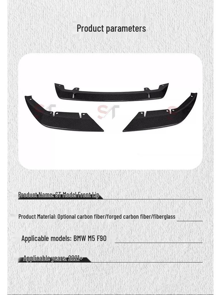 Carbon Fiber Front Lip Spoiler for BMW M5 F90 LCI ST Style