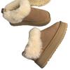 Women's Cowhide Sheepskin Snow Boots - Warm, Non-Slip, One-Piece Winter Footwear