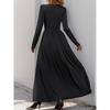 New Fashion Printed Daily Versatile Women'S Summer Loose And Casual Solid Color Cotton And Hemp Long Dress