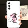 Funny My Friend Rabbit Pink HD Clear Transparent Phone Case For Samsung Galaxy A52,A12,A51,S24,S23,S22ULTRA,S21 Edge,S20LITE,Plu