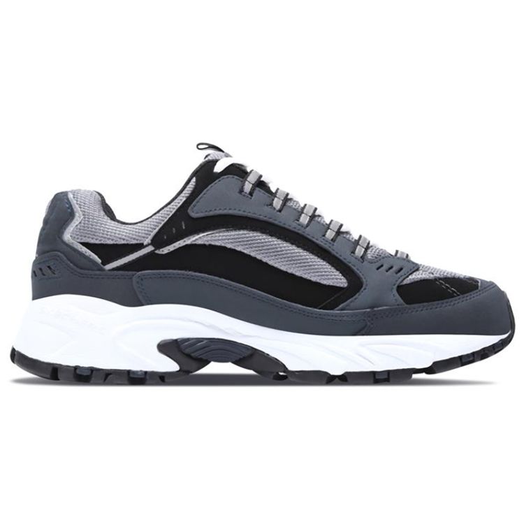 Skechers Stamina Mesh Fabric Comfortable Versatile Shock Absorbing Durable Breathable Low Top Dad Shoes Men sneaker Black 51286-NVBK