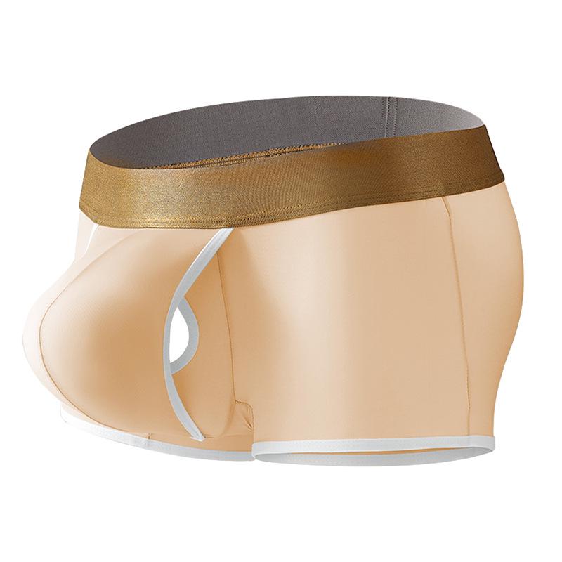 Men's Ice Silk Boxer Briefs - Mid-Waist, Solid Color, Breathable, Quick-Dry, Sexy Trunks