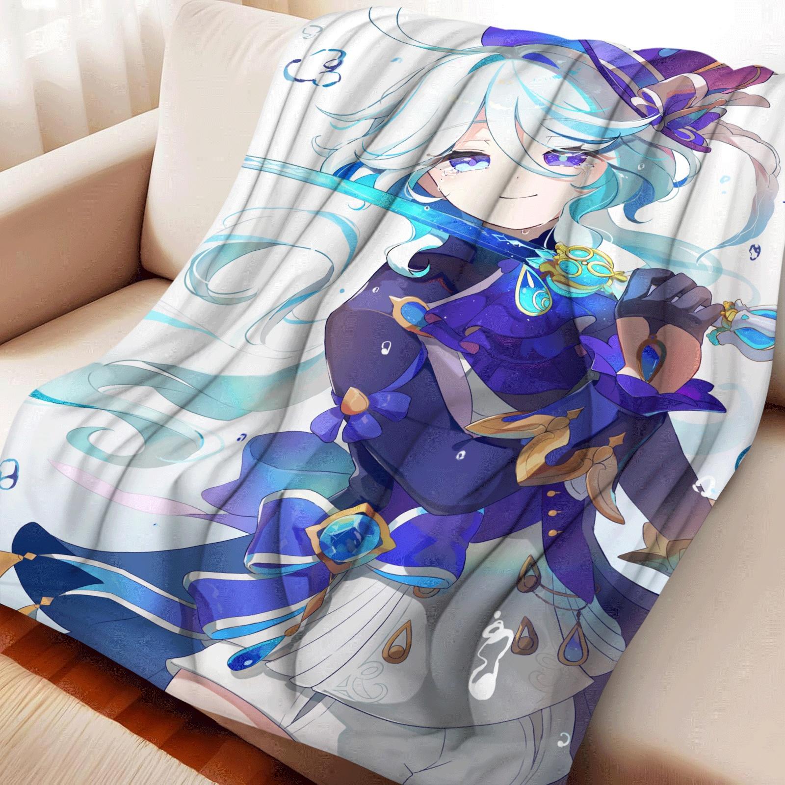 

Exclusive Genshin Impact Furina Plush Blanket (150x200cm) Hyper Warm Hydro Themed Gift for Anime Fans 30x40in