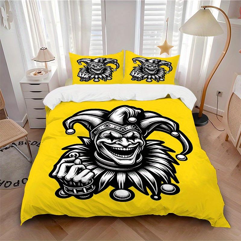 

3pcs set Jester 1 Quilt Cover + 2 Pillowcases, All Seasons Bedroom Setting, Perfect for Home and Dorm Decor a163 135x200cm