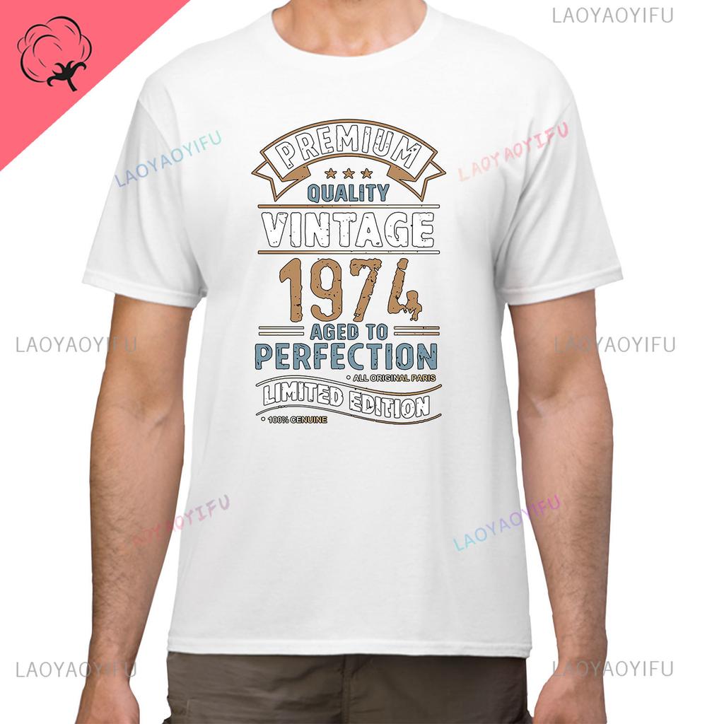 Mens Luxury Tshirt Vintage Year 1974 - Limited Edition 49rd Birthday Mens Funny T-Shirt 50 Year Old T Shirt Summer Tops Tees