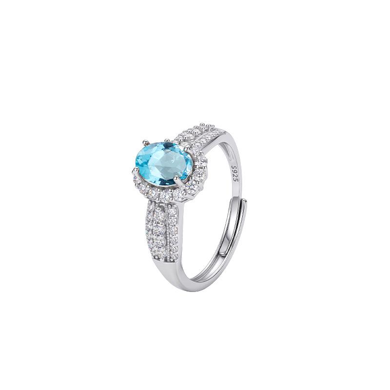 Natural garnet crystal stone ring niche European court style s925 silver inlaid colored treasure light luxury gift for girlfriend