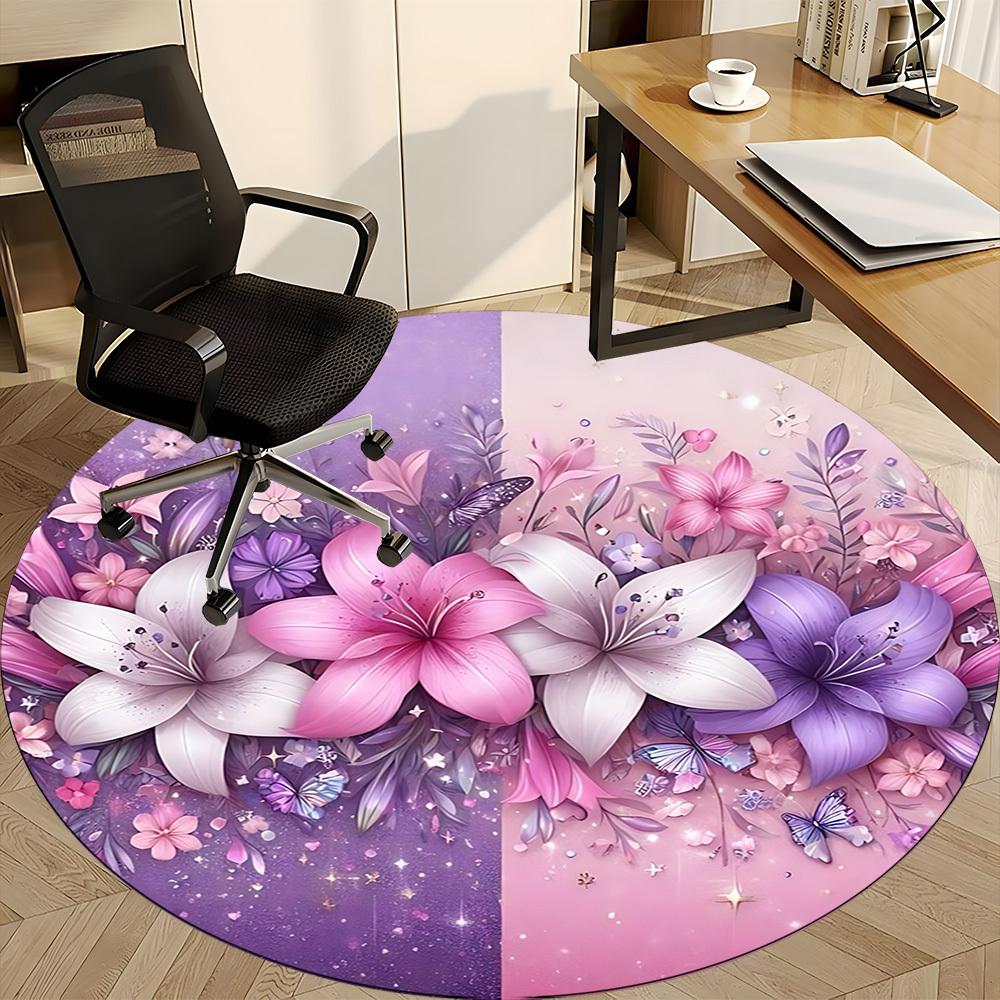 1pc Floral Fantasy Chair Carpet for Office Non-Slip, Rug for Office, Room, Good Gift for Family or Friends, Yy251226155