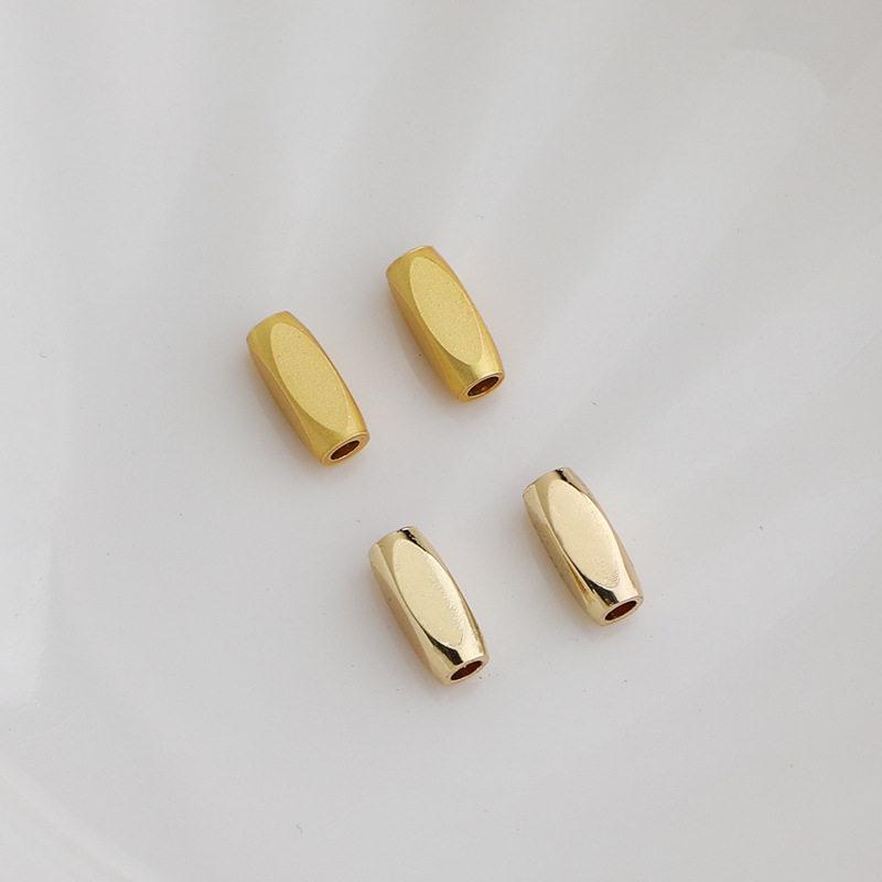 14K Gold Plated Colorfast Beveled Hole Long Strip Seed Beads for DIY Weaving and Handmade Crafts