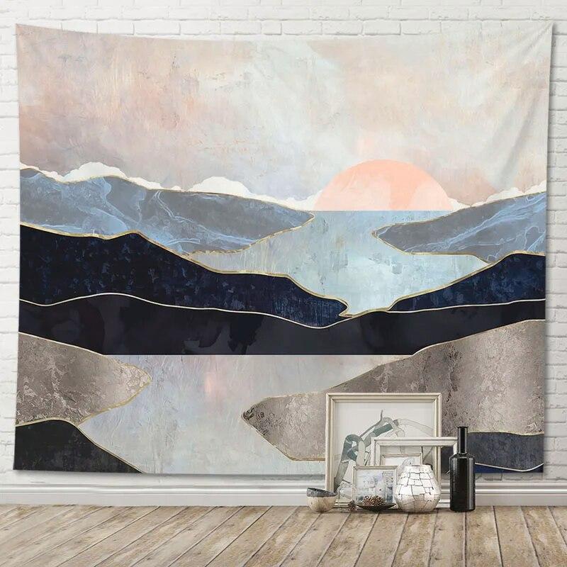 Beautiful Tapestry Room Decoration Abstract Mountain View Home Wall Hanging Background Cloth