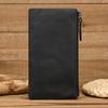 Vintage Leather Phone Wallet For Men Women Genuine Leather Clutch Purse Key Wallet Single Zipper Coin Purse Female Male Pen Case