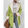 Womens Winter Wool Blend Coat Longline Double-Breasted Casual Chic Office Wear